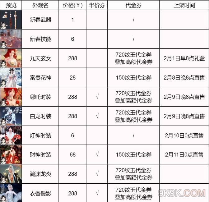 逆水寒手游春节限定时装大全一览