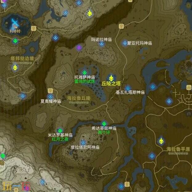 塞尔达传说荒野之息神庙位置大全 旷野之息神庙位置高清图一览