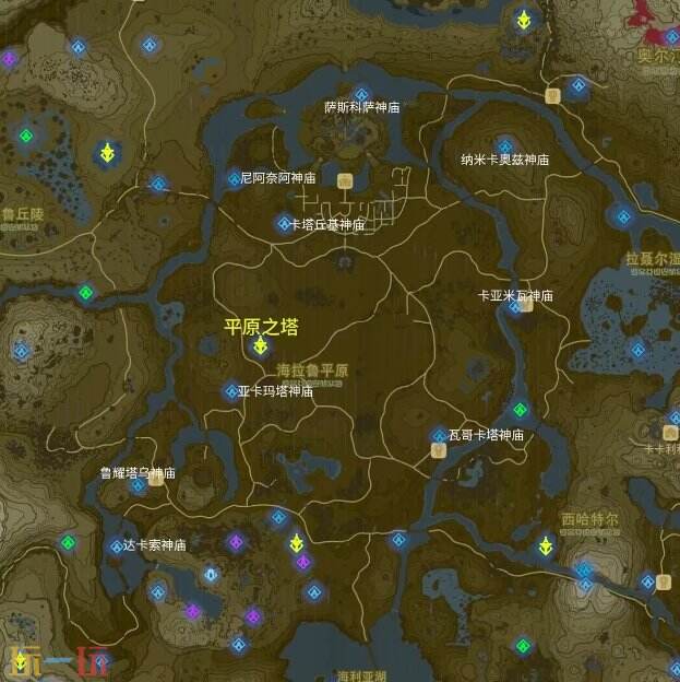 塞尔达传说荒野之息神庙位置大全 旷野之息神庙位置高清图一览