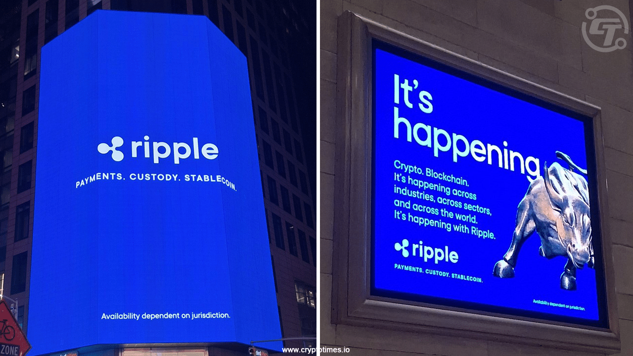 Ripple广告在XRP上闪耀登场，RLUSD支付点亮纽约时代广场