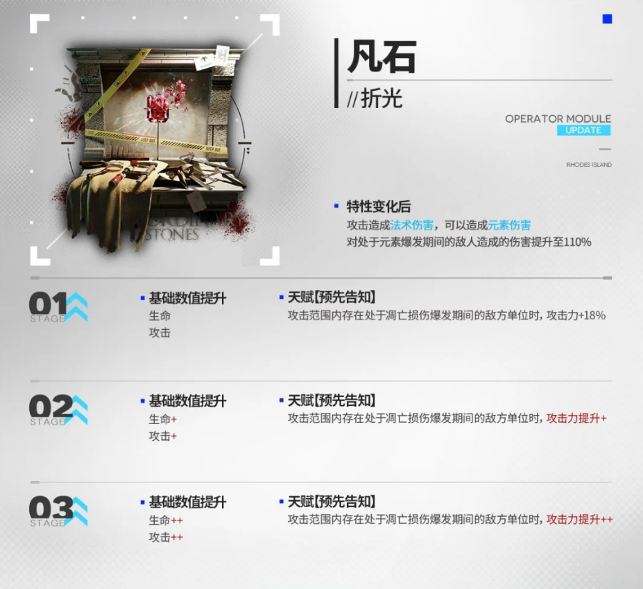明日方舟折光模组效果 凡石