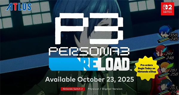 女神异闻录 3 Reload确认10月23日登陆Switch 2