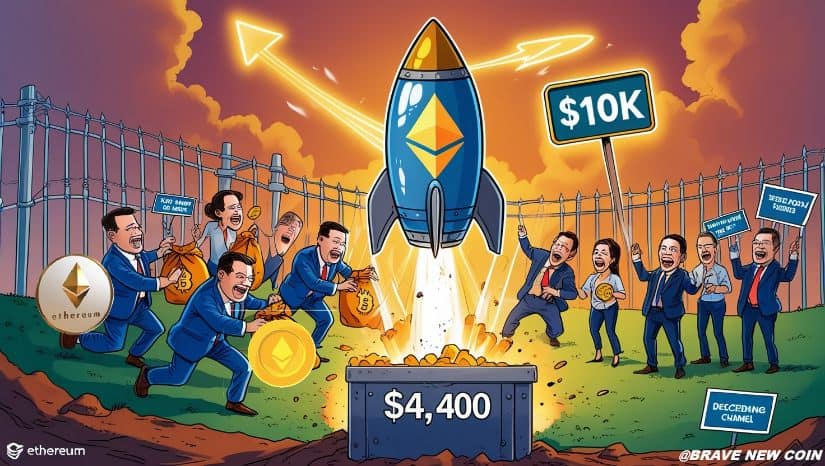 以太坊（ETH）价格预测：以太坊重回4400美元，通道突破与机构积累指向1万美元