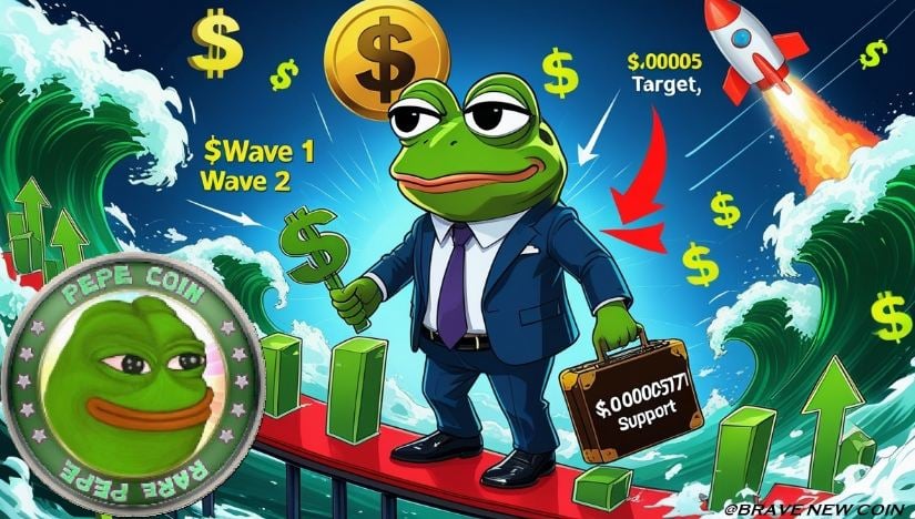Pepe（PEPE）价格预测：第二浪调整接近尾声，0.00000577美元附近形成支撑——2025年有望强势反弹至0.00005美元