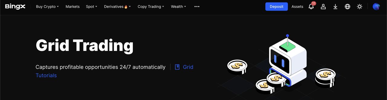 1. BingX 网格交易和马丁格尔机器人