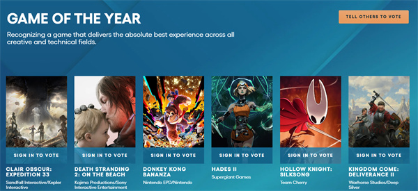 TGA2025玩家之声投票入口分享