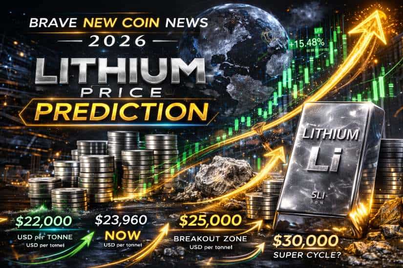 锂价预测：XLC/USD测试每吨25,000美元的突破区域