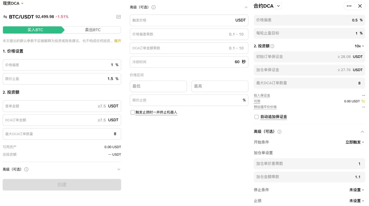 币安DCA 参数名词