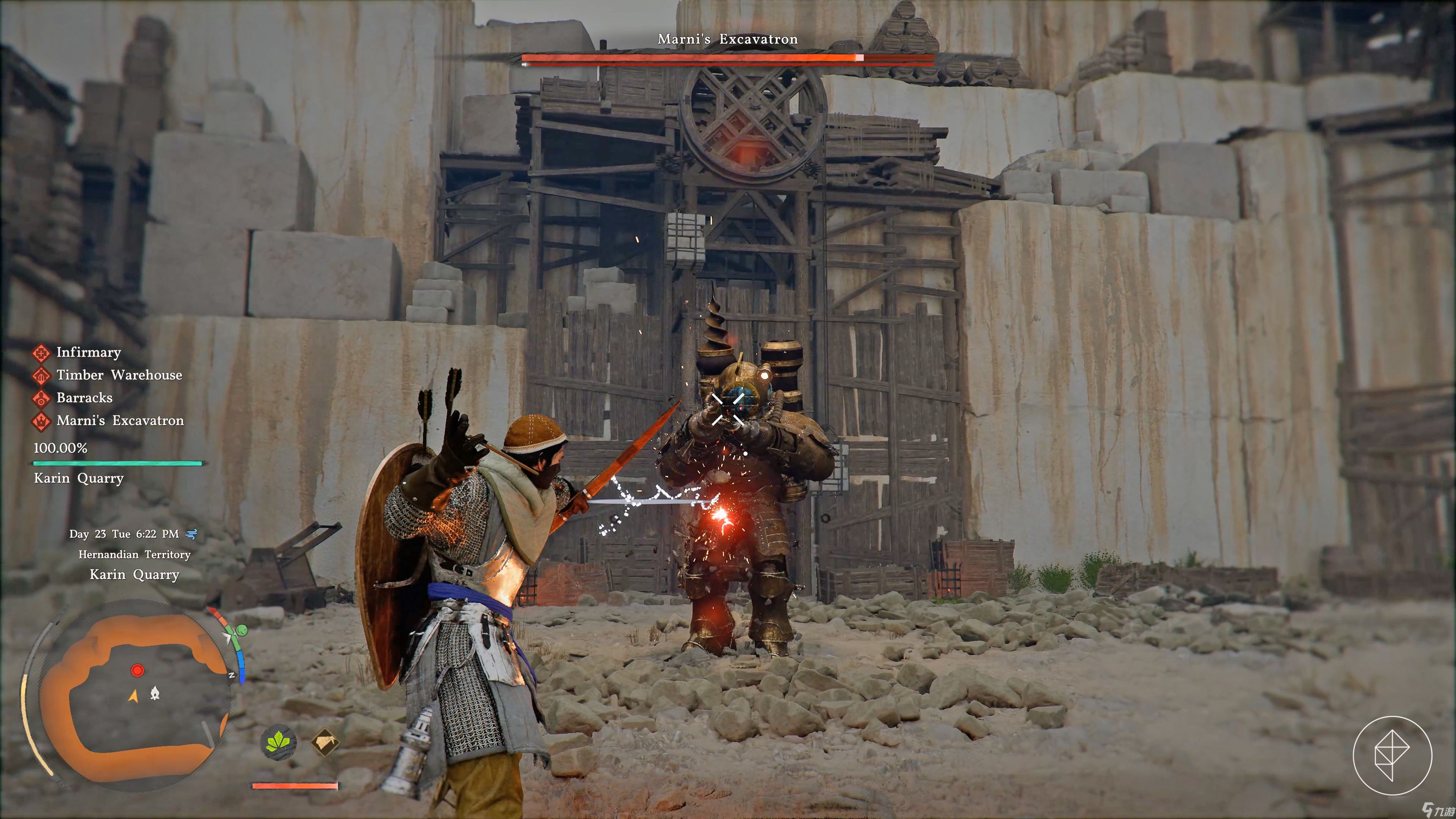 如何在红色沙漠中击败Marni的挖掘机