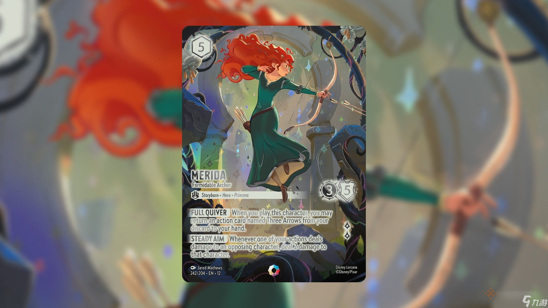 巴斯与梅莉达成为《Disney Lorcana》狂野未知系列标志性稀有卡牌