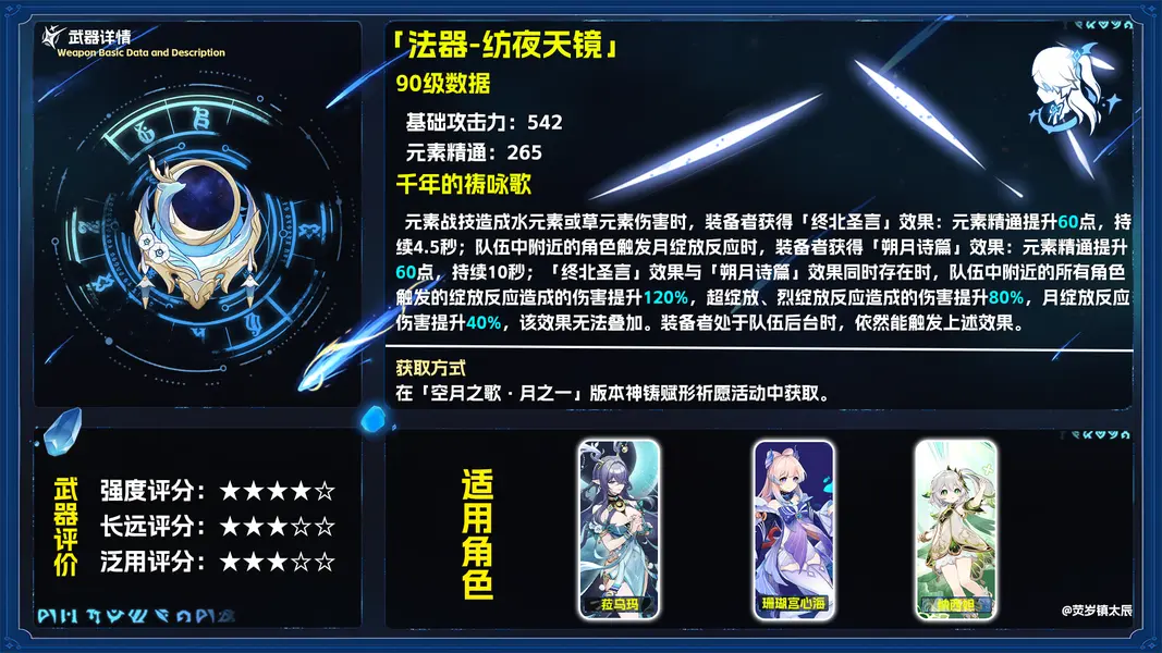 原神纺夜天镜强度怎么样