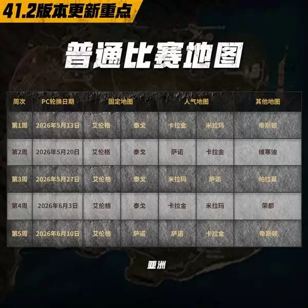 绝地求生41.2版本普通比赛地图全览