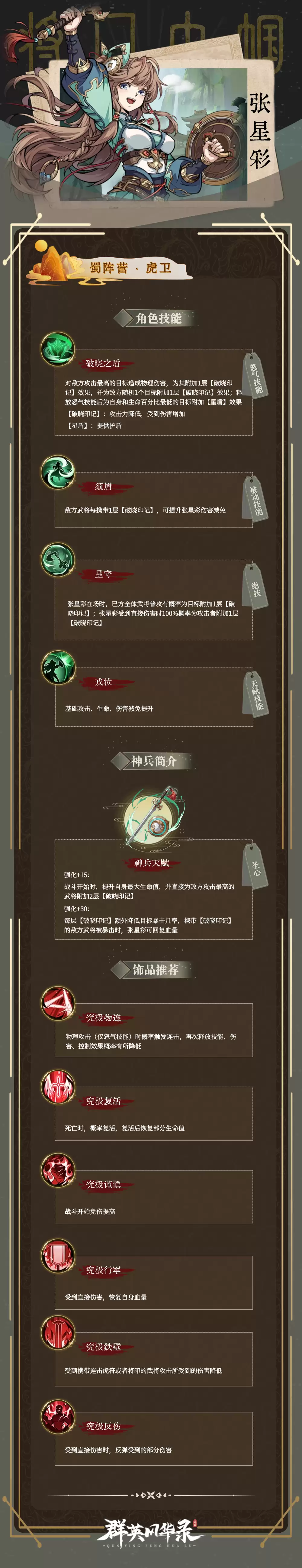 《群英风华录》名将英姿·顶级图鉴：张星彩