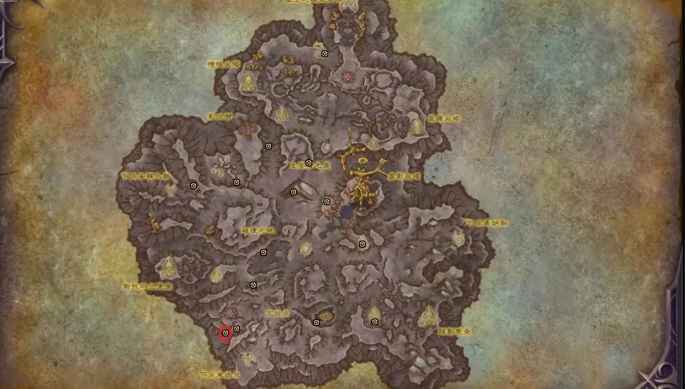 魔兽世界领地虚镰坐标位置
