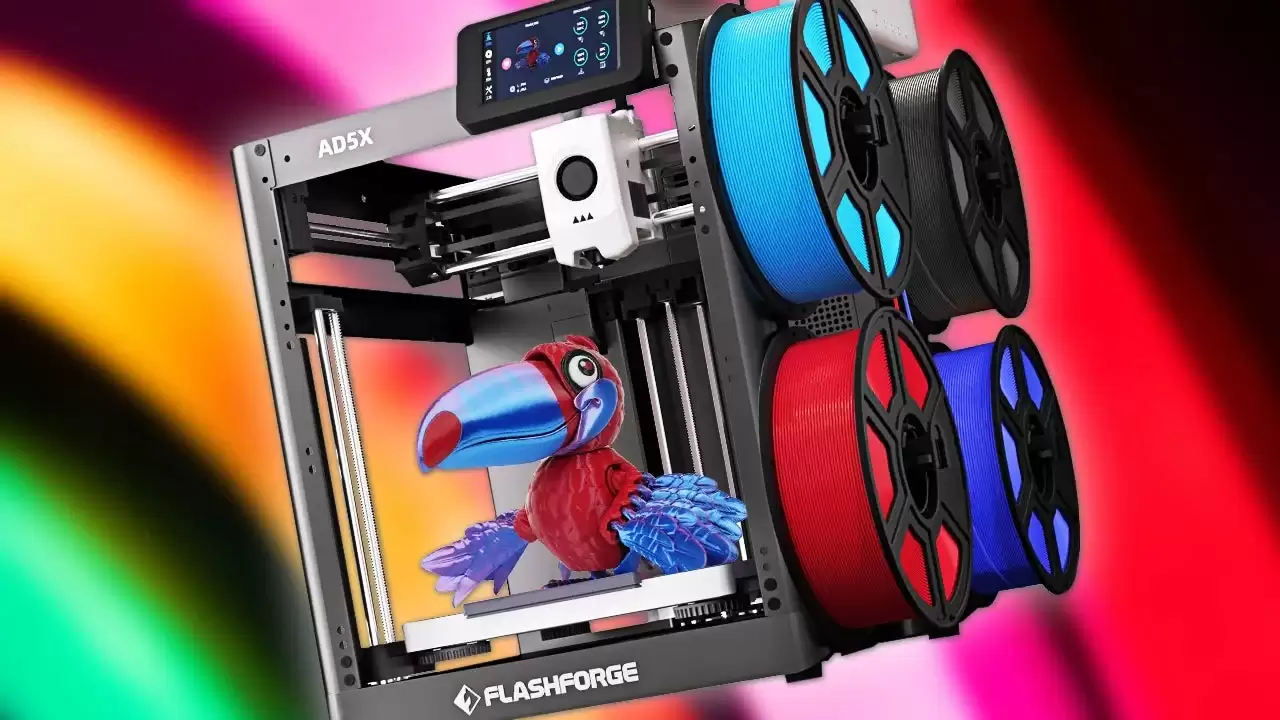 FlashForge AD5X 亮相：支持多色混材的 CoreXY 3D 打印机售价不足 230 美元