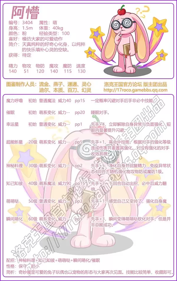 洛克王国阿懵全技能