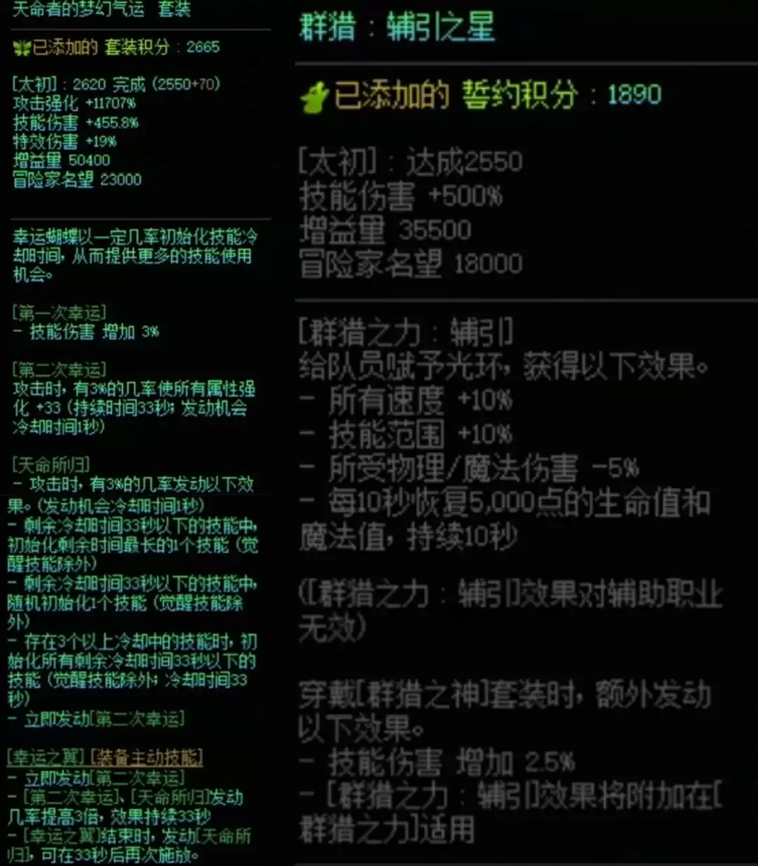 DNF群猎套加天命属性搭配一览