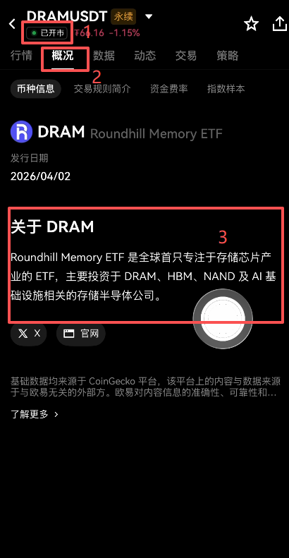 欧艺OKX怎么做多存储芯片ETF?欧艺DRAM合约交易教程2026