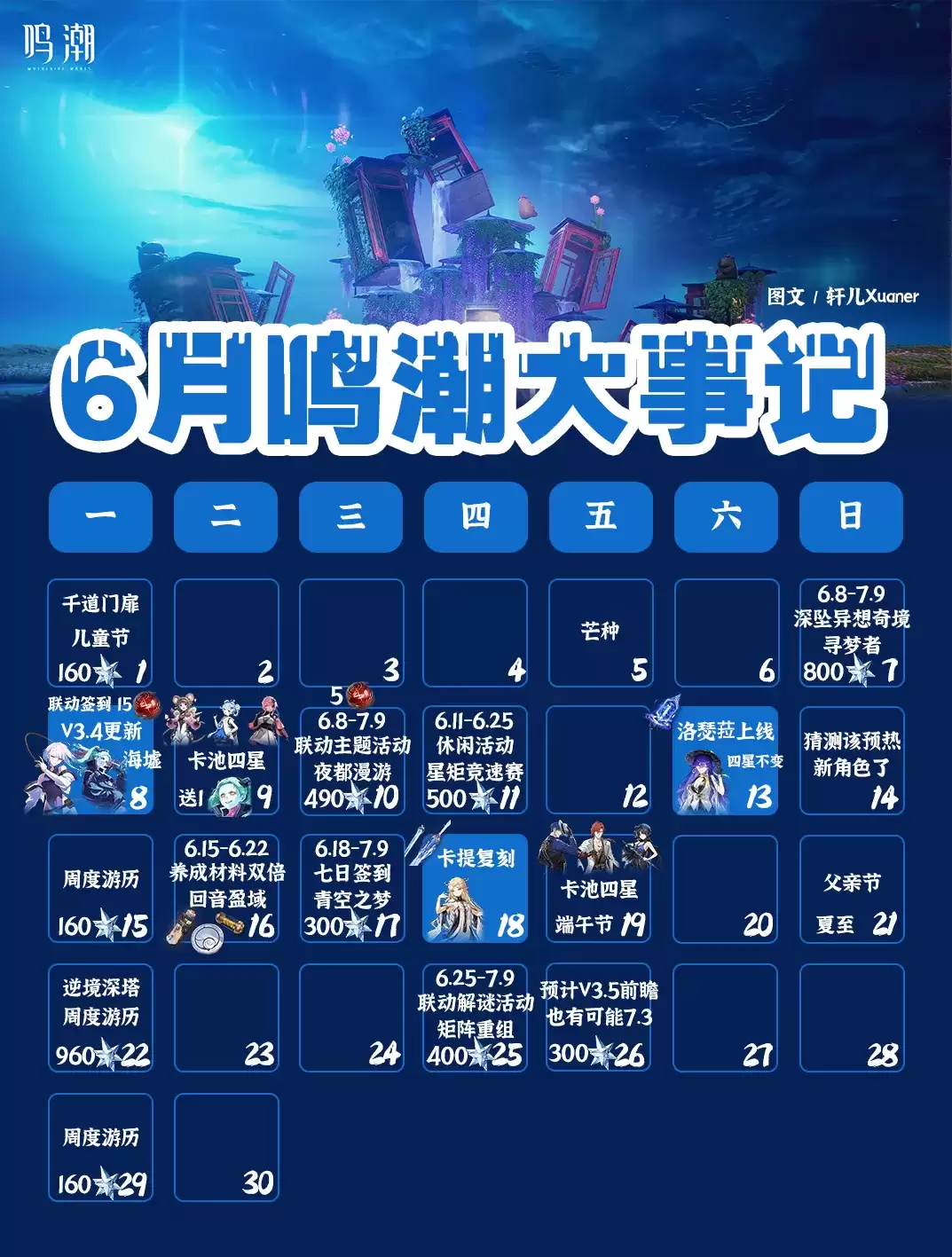 鸣潮日历 | 2026年6月鸣潮大事记