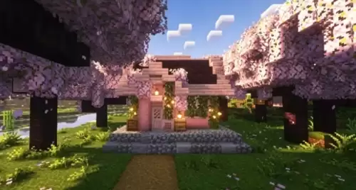 我的世界樱花小屋简单建造教程