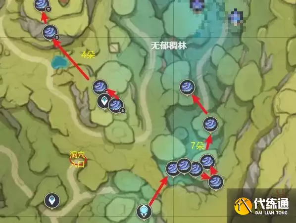 原神树王圣体菇快速采集路线图 树王圣体菇收集位置