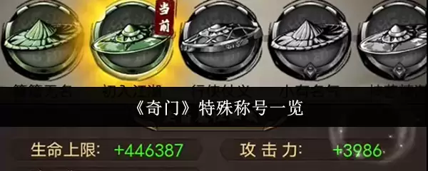 《奇门》特殊称号一览