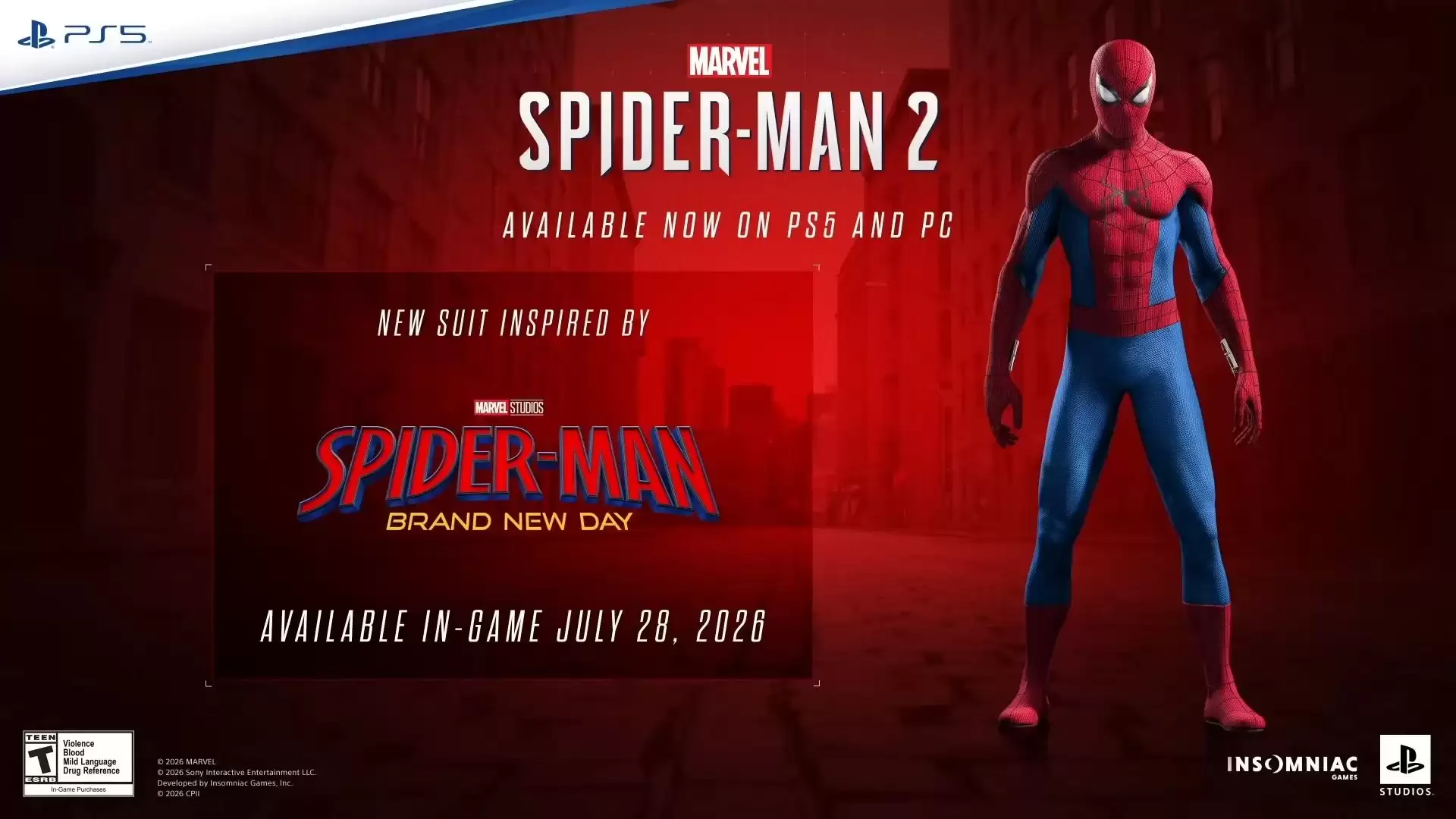 《Marvel's Spider-Man 2》将发布基于“全新之日”的全新免费DLC
