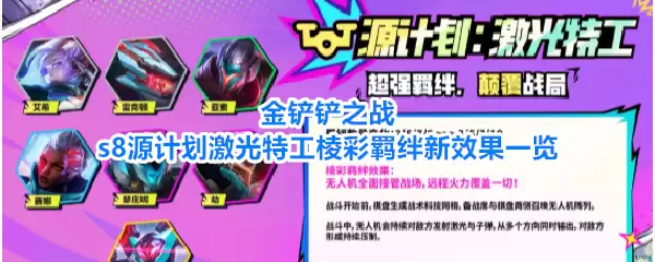 金铲铲之战s8源计划激光特工棱彩羁绊新效果总览