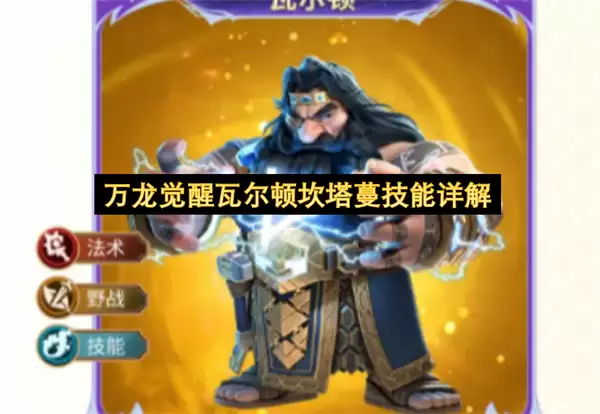 万龙觉醒瓦尔顿坎塔蔓技能详尽解析