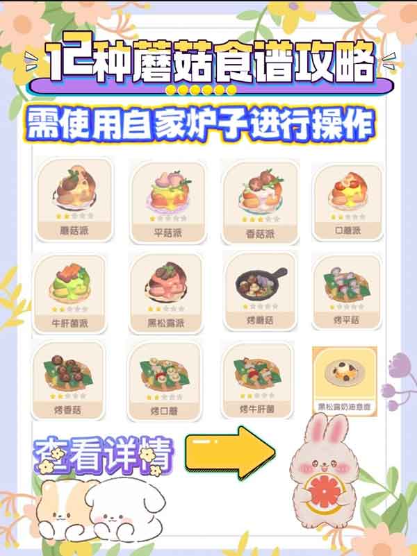 心动小镇12种蘑菇食谱攻略大全
