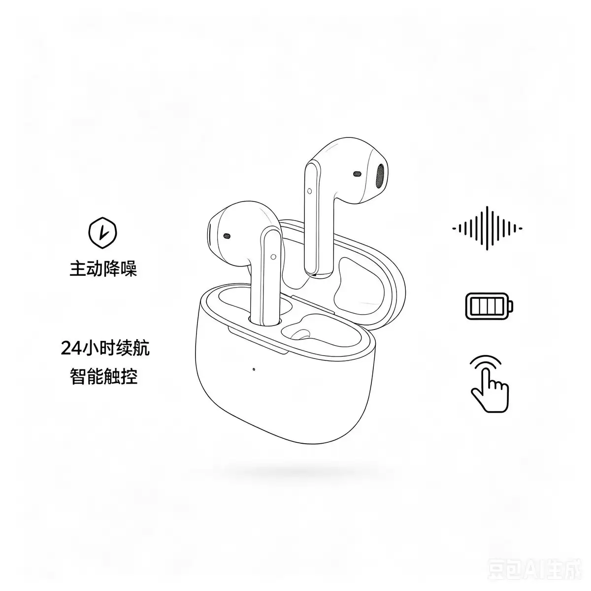 极简主义耳机电商展示图