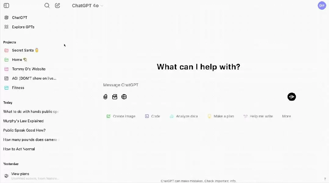 ChatGPT终于也推出Projects功能:却故意露出一个“AGI”的项目