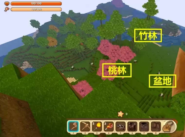 迷你世界怎样找到桃林的位置