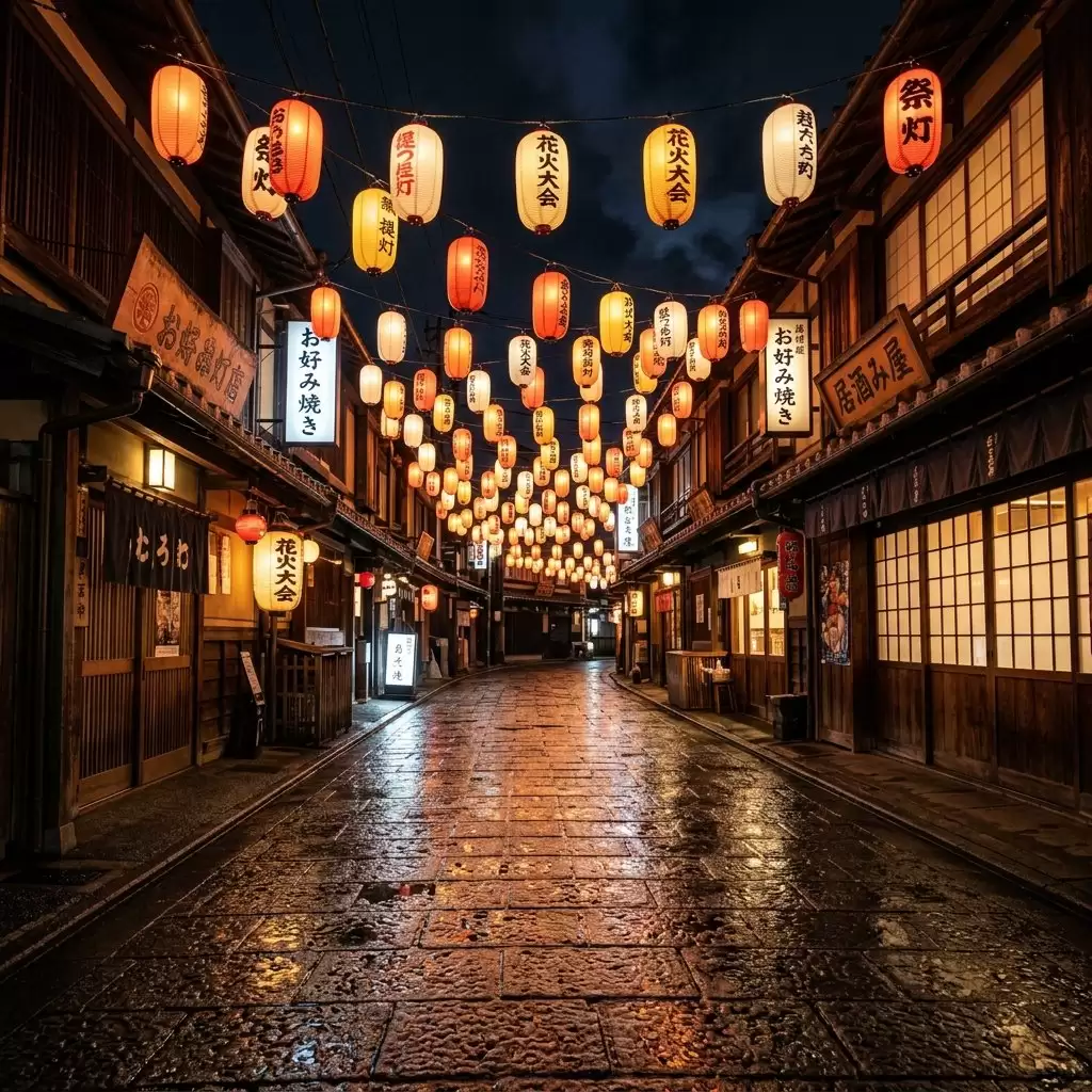 灯会夜间街道