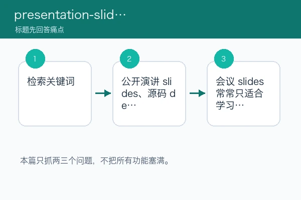 presentation-slides 围绕三个核心痛点的判断路径