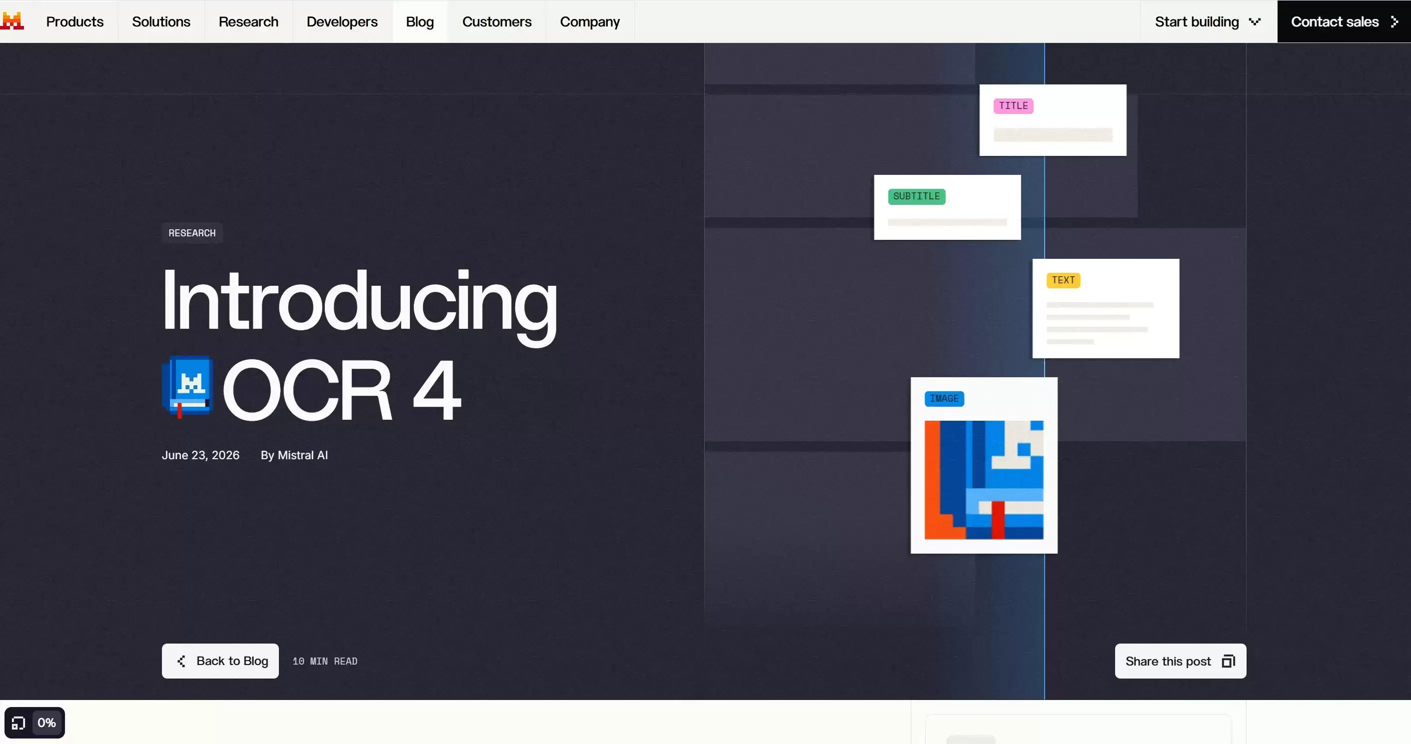 Mistral OCR 4 – Mistral AI研发的文档理解与OCR解析模型