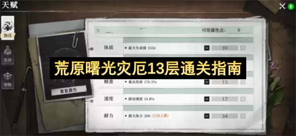 荒原曙光灾厄13层通关指南