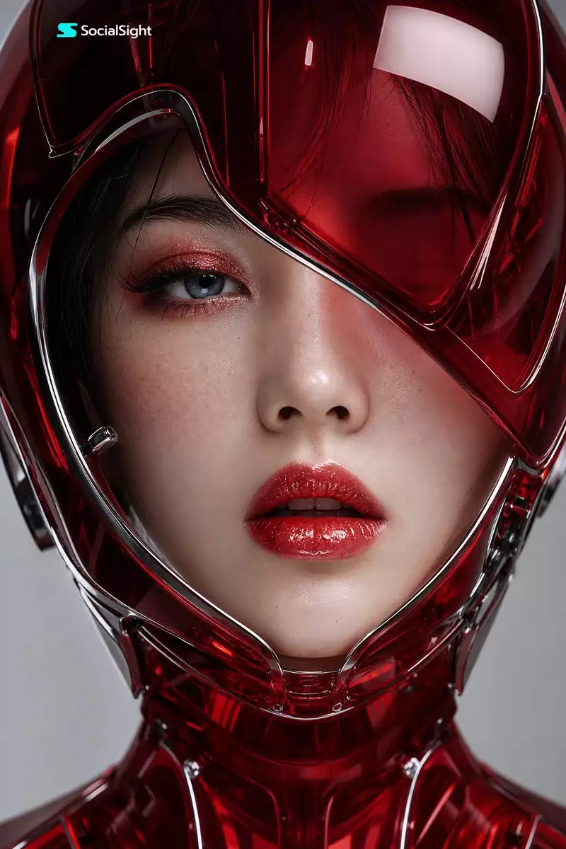 未来主义赛博风格日本女性肖像