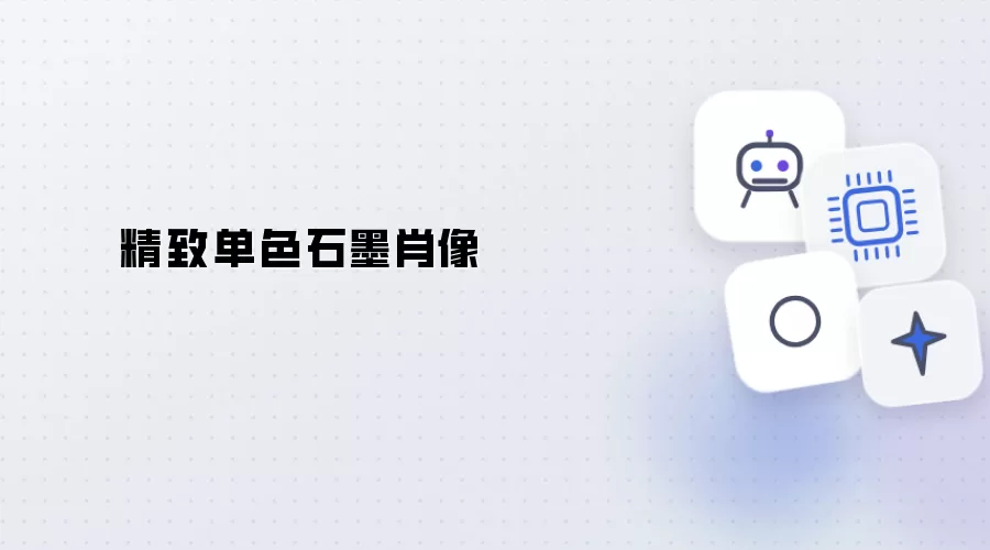精妙单色石墨人像