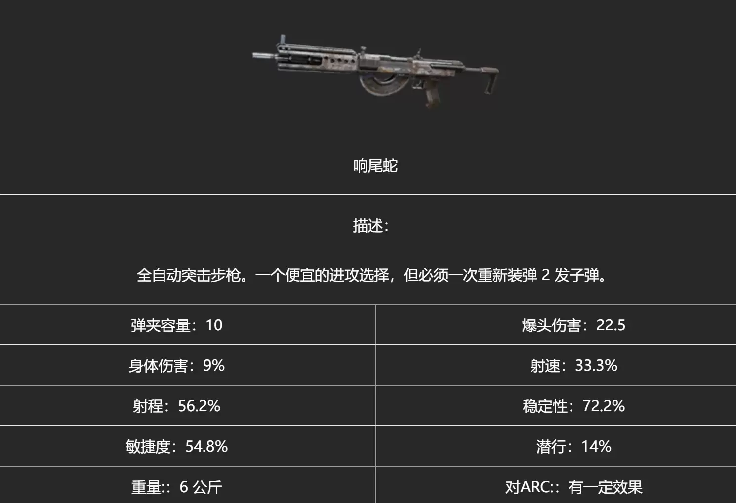 弧光猎人响尾蛇武器测评:弧光猎人响尾蛇实战强度分析与使用技巧