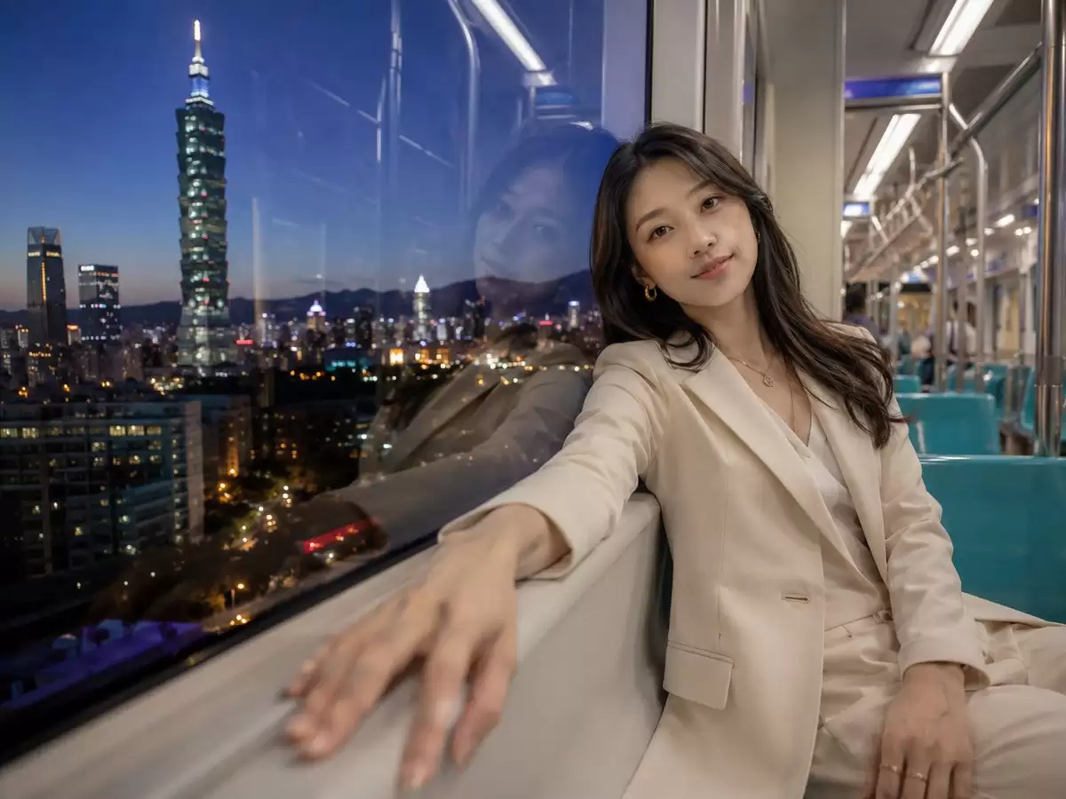 台北捷运夜晚人像