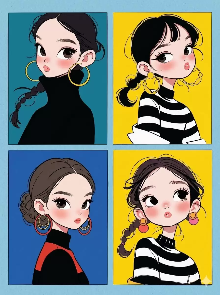 韩式网漫：Q版少女拼贴画