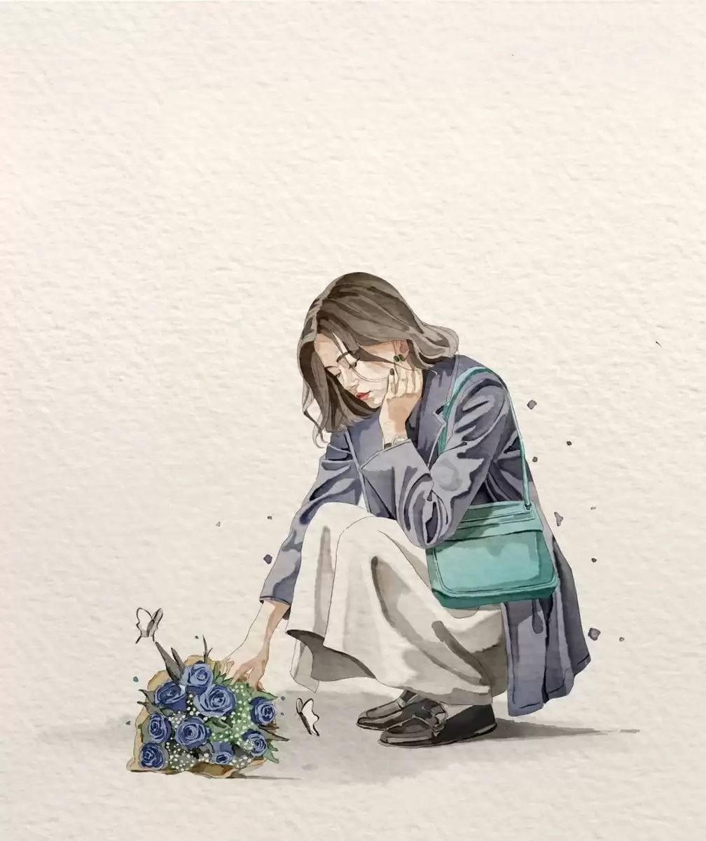 极简水彩生活插画