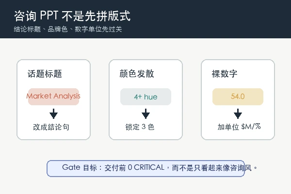 mypinseeker/consulting-ppt-skill 使用教程：结论标题、品牌色和 QA 审计