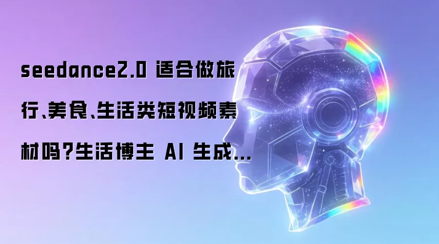 seedance2.0 适合做旅行:美食:生活类短视频素材吗？生活博主 AI 生成实战指南