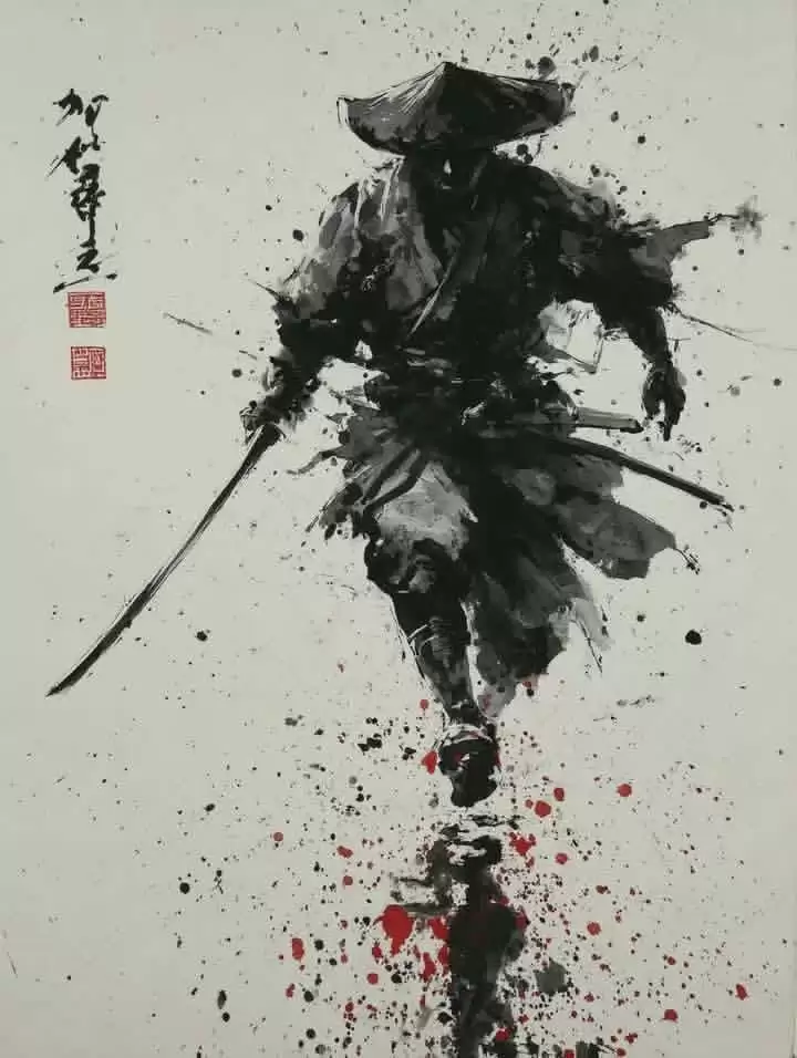 水墨武士图