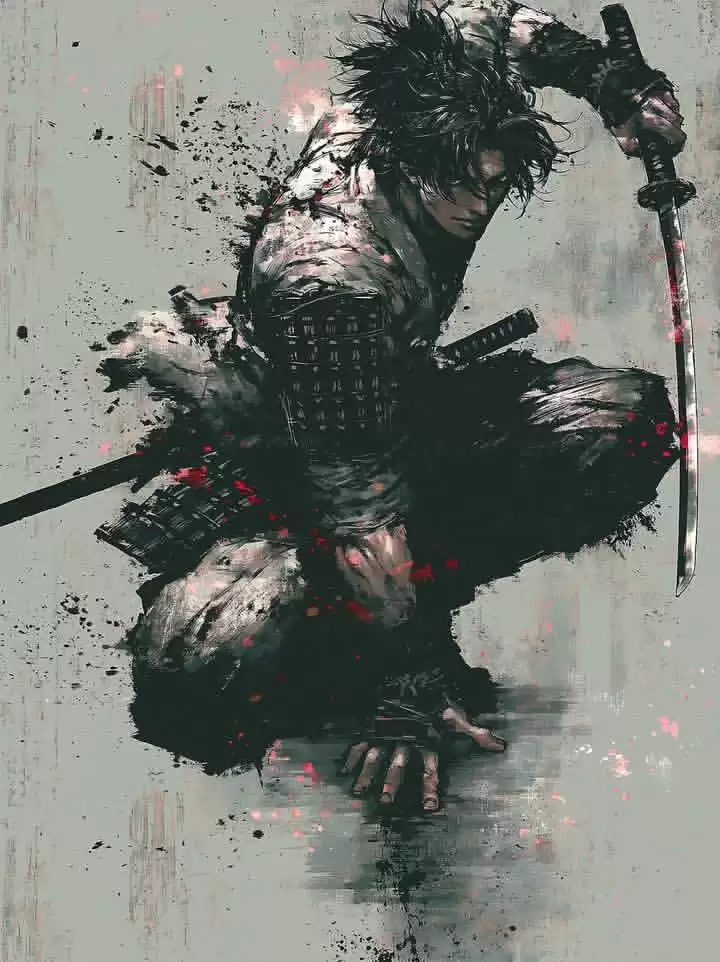 水墨武士漫画艺术