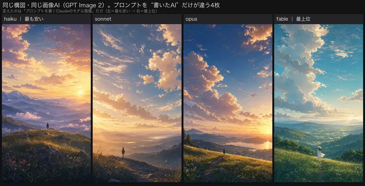 四格 AI 风景对照图