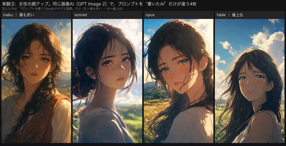动漫四格人像对比图