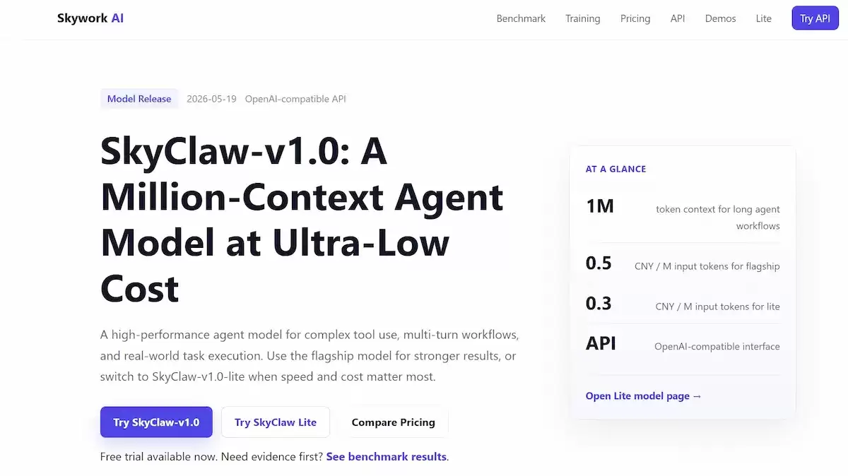 SkyClaw-v1.0 – 昆仑万维天工AI发布的百万上下文Agent模型